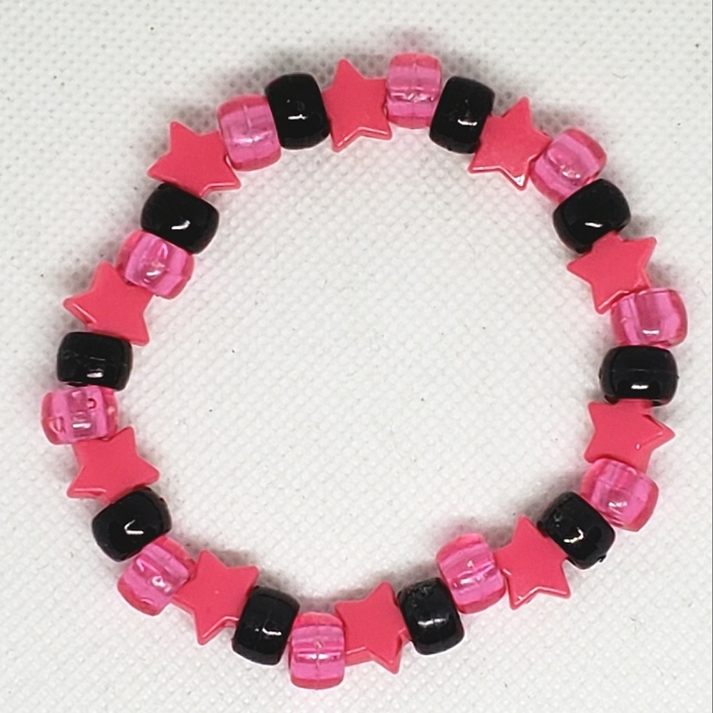 Handmade Pink Star Kandi Bracelet